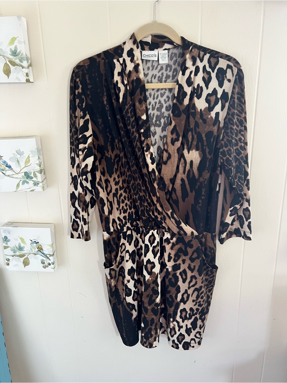 Chico's Size 2 (large) Brown and Black Leopard-Print Dress or Tunic